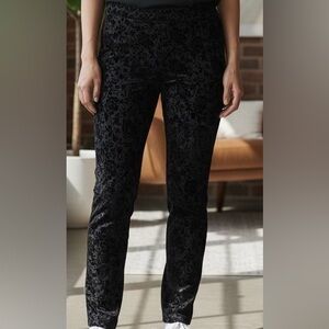 George Black pants leggings velvet flowers Skinny large gothic